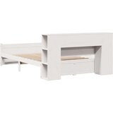 vidaXL Knjižna postelja brez vzmetnice bela 135x190 cm trdna borovina | Shoptok.si