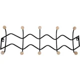 Črn kovinski stenski obešalnik 61 cm Zig Zag –