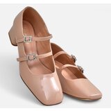 Resti Patent leather women’s pumps on a block heel with straps Vible | shoptok.hr