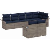vidaXL Vrtna sedežna garnitura z blazino 8 pcs Siva poli ratan, (5000146515) | Shoptok.si