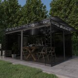 vidaXL Sjenica s mrežom i LED svjetlosnim trakama 4x3x2,73 m antracit Cijene