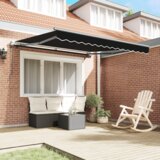 vidaXL Avtomatska retraktibilna tenda črna 300x250 cm, Tenda za zamenjavo tkanine za okvir velikosti 3x2.5 m črna | Shoptok.si