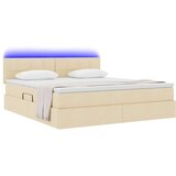  Krevet S LED lampica s uzglavljem Krema 160 x 200 cm tkanina | shoptok.hr