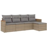  5-dijelni set vrtnih sofa s jastucima bež od poliratana | shoptok.hr