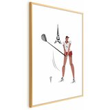 Plakat - Illustration of a Female Golfer with the Eiffel Tower in the Background 21x30 Zlatni okvir s margom | shoptok.hr