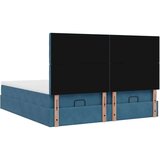  Otomanski posteljni okvir z vzmetnicami moder 160x200 cm žamet, (22053901) | Shoptok.si