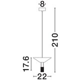 Nova Luce Mat crna LED viseća svjetiljka aluminijska sa sjenilom od akrilnog stakla ø 22 cm Anafi – | shoptok.hr