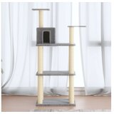 vidaXL Mačje drevo s praskalniki iz sisala svetlo sivo 119 cm | Shoptok.si