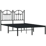 vidaXL Metalni okvir za krevet s uzglavljem crni 120x190 cm | shoptok.hr