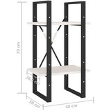 vidaXL Knjižna omara 2-nadstropna bela 40x30x70 cm trdna borovina | Shoptok.si