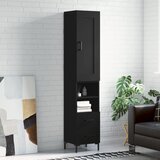 The Living Store Visoka omara črna 34,5x34x180 cm inženirski les - Visoka Omarica, (21837422) | Shoptok.si
