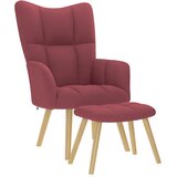  Stolica za opuštanje s tabureom od tkanine crvena boja vina | shoptok.hr