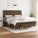  Krevet s oprugama i madracem tamnosmeđi 160x200 cm tkanina | shoptok.hr