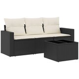  The Living Store Vrtna sedežna garnitura 4-delna z blazinami črna poli ratan - Vrtna Sedežna Garniture, (21447134) | Shoptok.si