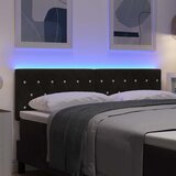  LED glava kreveta s LED trakama s uzglavljem Crna 160 cm Baršun | shoptok.hr