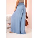 Kesi Włoski Women's viscose trousers wide with elastic waistband denim | shoptok.hr
