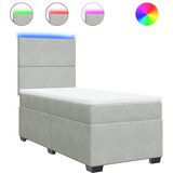 Box spring krevet s madracem svjetlosivi 80 x 200 cm baršunasti | shoptok.hr