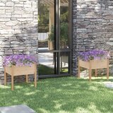 Furnova Vrtno cvetlično korito 2 kosa 70x70x70 cm trdna borovina, (21921309) | Shoptok.si