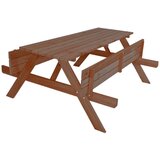 Rojaplast Tamno smeđi vrtni blagovaonski set od masivnog drveta za 4 osobe Piknic – | shoptok.hr