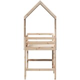  Krevet na kat s ljestvama i krovom 80x200 cm od borovine | shoptok.hr