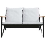 vidaXL Vrtna klop z blazinami 120 cm črno jeklo | Shoptok.si