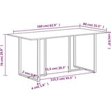  Jedilna miza 160 cm trden predelan les | Shoptok.si