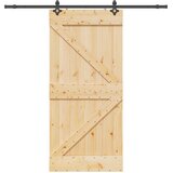  Klizna vrata NARVIK Prirodna i crna 100 x 210 cm (213,5 cm) | shoptok.hr