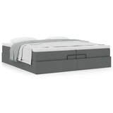  Otomanski okvir kreveta s madracima tamnosivi 200x200cm tkanine | shoptok.hr