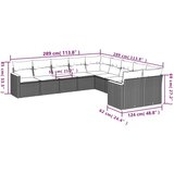 10-dijelni set vrtnih sofa s jastucima bež od poliratana | shoptok.hr