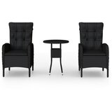  3-dijelni vrtni bistro set od poliratana crni | Eponuda.com
