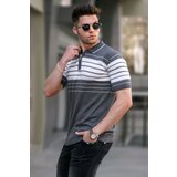 Madmext Men's Anthracite Polo Neck Zippered T-Shirt 5733 Cene