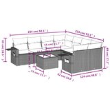  9-dijelni set vrtnih sofa s jastucima poliratan smeđi | shoptok.hr