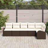  Sjedeća garnitura za vrt 6 kom. Smeđa poliratan 289 x 124 x 85 cm | shoptok.hr