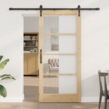 vidaXL drsna vrata z dodatki 93x202 cm Masivni les bor, notranja vrata z steklom 'ORKDAL'93x202x4 cm Masivni les bor | Shoptok.si