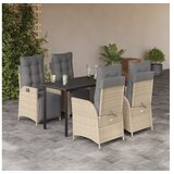 vidaXL 5-dijelni vrtni blagovaonski set od poliratana s jastucima bež | shoptok.hr