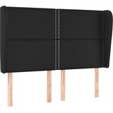  Uzglavlje s ušima crno 147x23x118/128 cm od umjetne kože | shoptok.hr
