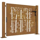 vidaXL Vrtna vrata 105x105 cm corten jeklo dizajn bambusa, (20799484) | Shoptok.si