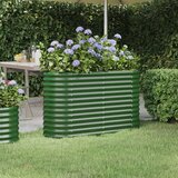 vidaXL Visoka greda iz prašno premazanega jekla 114x40x68 cm zelena Cene