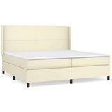  Box spring postelja z vzmetnico krem 200x200 cm umetno usnje, (20851615) | Shoptok.si