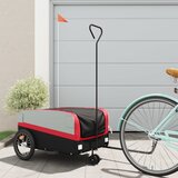 vidaXL Prikolica za bicikl crno-crvena 45 kg željezna Cijene