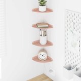  Lebdeća polica s policom 4 pcs Ružičasta 15 x 15 x 2 cm | shoptok.hr