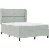 Box Spring Krevet s Madracem Svjetlosiva 160x200 cm Baršun | shoptok.hr