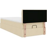 vidaXL otomanski okvir kreveta s madraca krem 80x200cm od tkanine | shoptok.hr