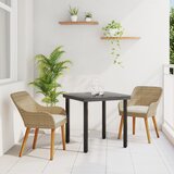 vidaXL 3-delni vrtni jedilni set bež poli ratan | Shoptok.si
