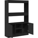  Visoka komoda crna 92 x 33 x 140 cm od konstruiranog drva | shoptok.hr