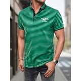DStreet Koszulka męska polo w paski zielona | Shoptok.si