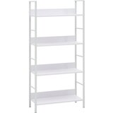 vidaXL Police za knjige s 4 razine bijele 60 x 27,6 x 124,5 cm iverica Cijene