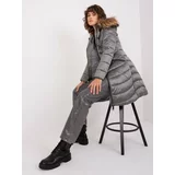 Fashion Hunters Dark grey quilted winter jacket