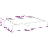  Povišeni krevet za pse sivi 150x90x20 cm tekstil i čelik | shoptok.hr