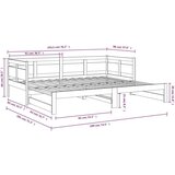  Dnevni ležaj na izvlačenje crni 2x(90x190) cm masivna borovina | shoptok.hr